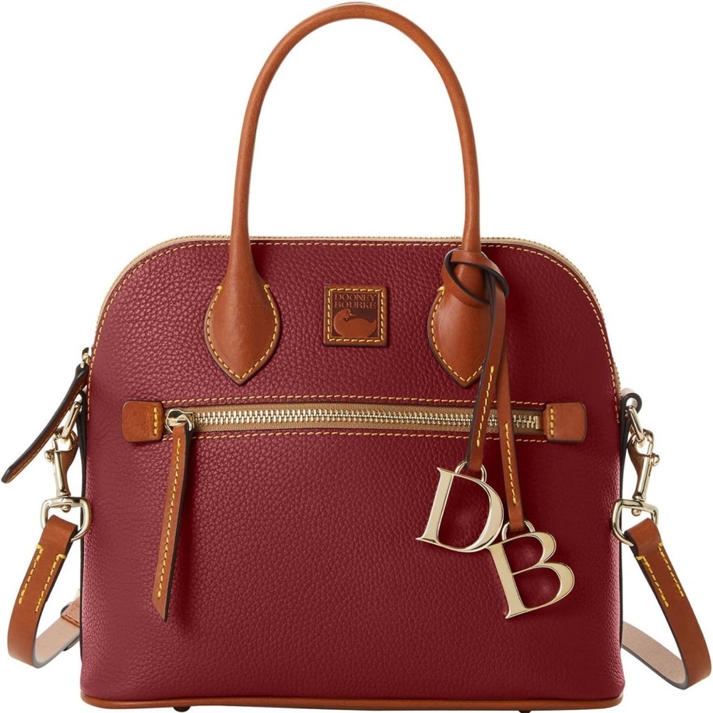 DOONEY & BOURKE Pebble Grain Domed Satchel Handbag Genuine Italian Leather NWT - Picture 12 of 13